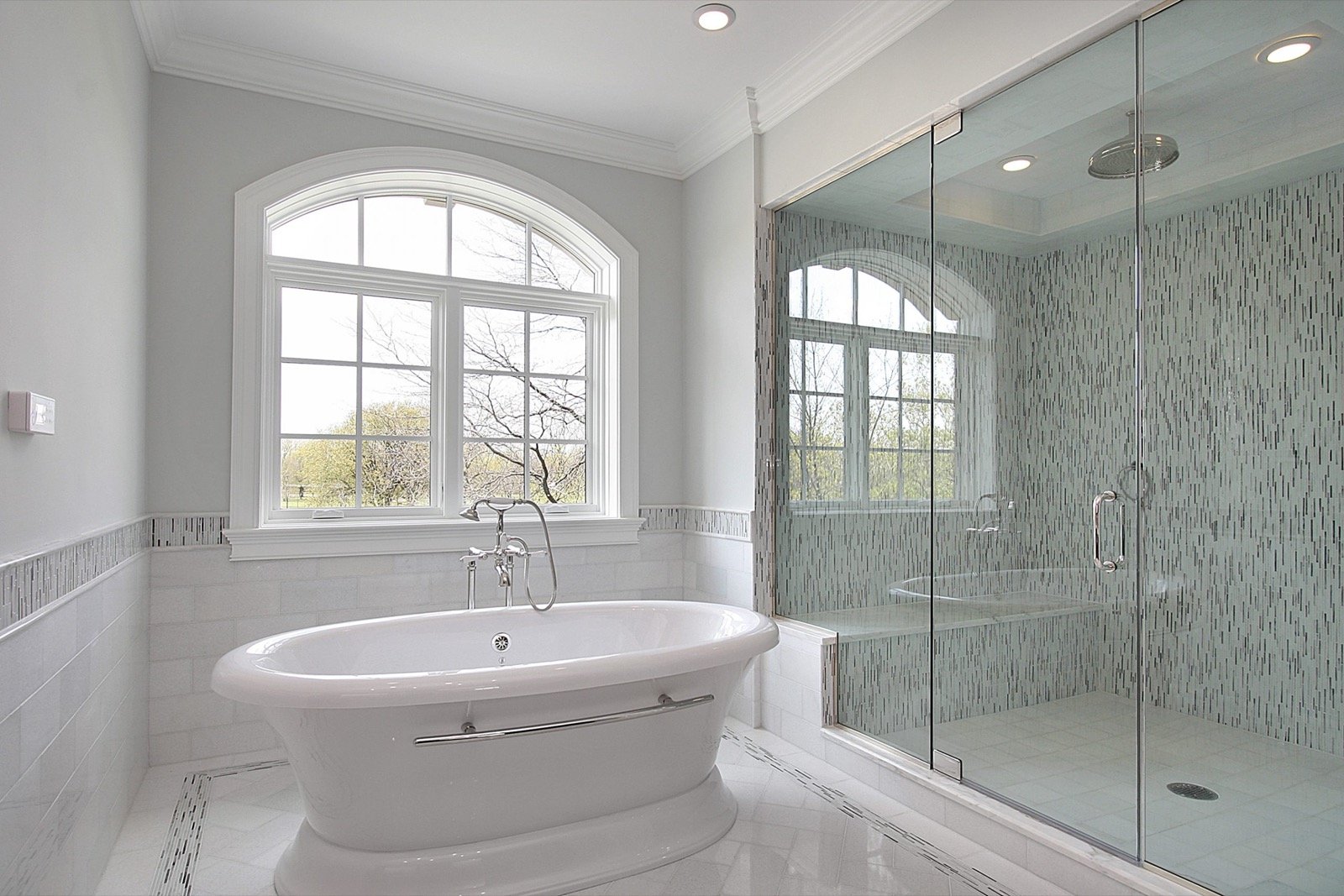 Clear shower glass after restoration