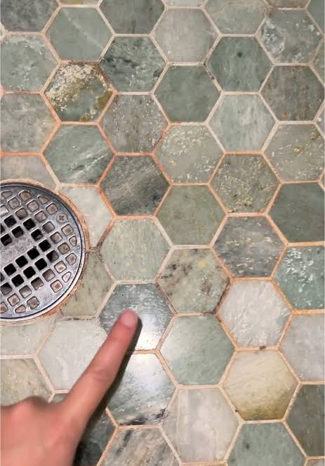 Before Shower floor detail clean